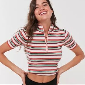 UO Kori Striped Half-Zip Top
